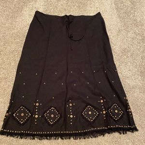 Beaded midi skirt with draw string